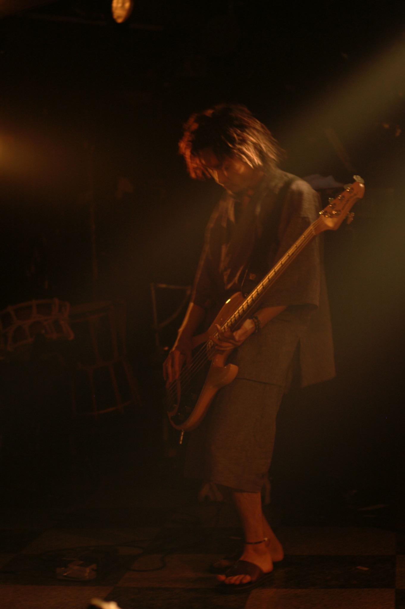 Playing bass live in 2006